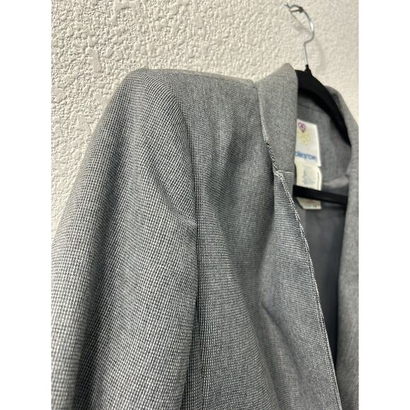 Vintage‎ College Town Gray Plaid Midi Skirt Jacket Academia Belt loops 5/6 & 7/8 - Picture 4 of 15